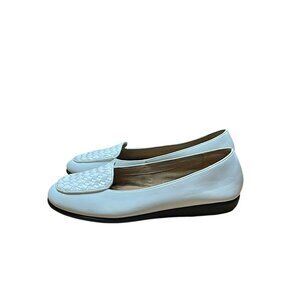 Aerosoles Brielle White Woven Loafers - Womens Size 12M - All Man-Made Materials